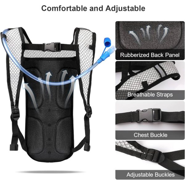 2L Hydration Pack Nylon Water Backpack for Hiking Biking - Image 6