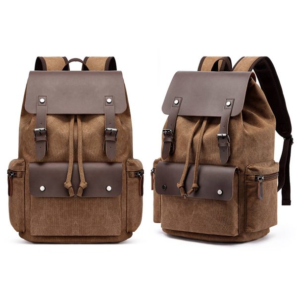 Men‘s Canvas Vintage travel Laptop Backpack - Image 2