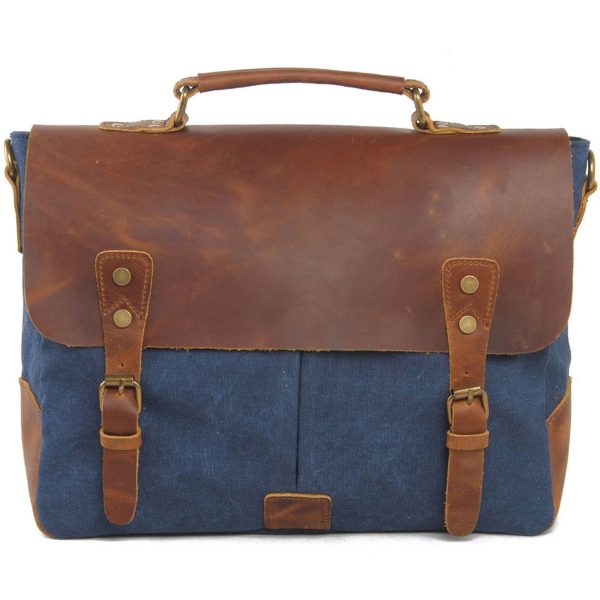 Canvas with leather Messenger bag - Image 6