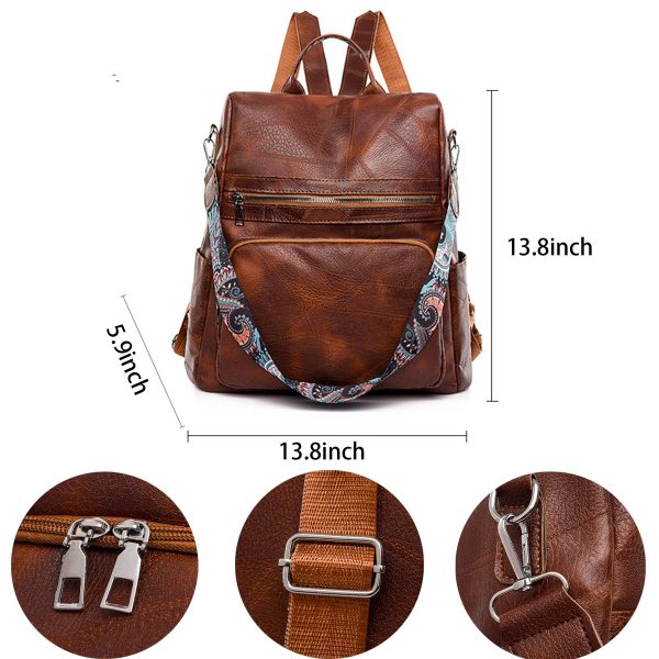 Polyurethane Women Waterproof Purse Travel Backpack - Image 5