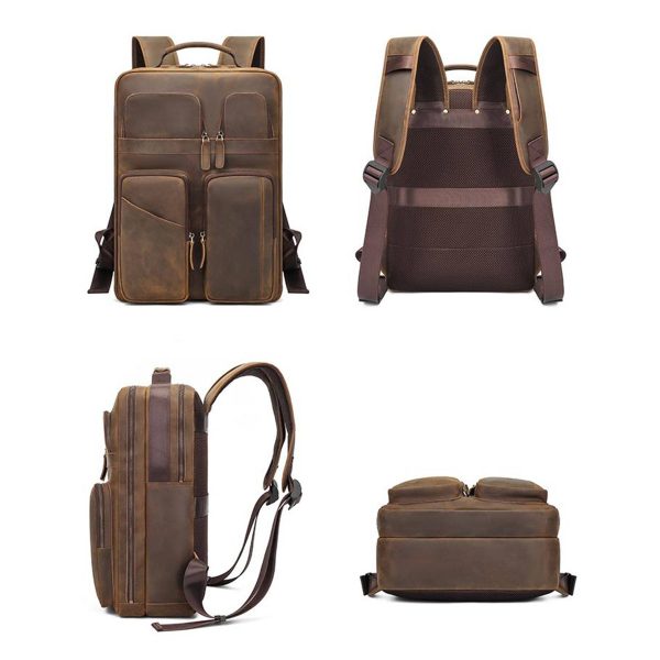 Large Genuine Leather Backpack for Men - Image 4