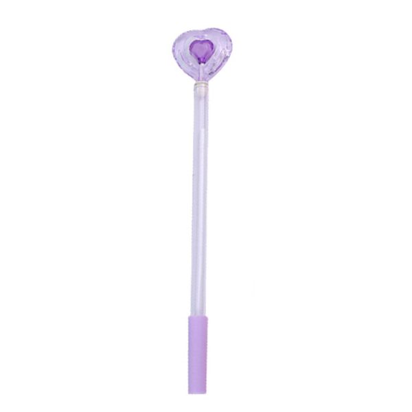 Creative Clear Plastic Heart Gel Pen - Image 2