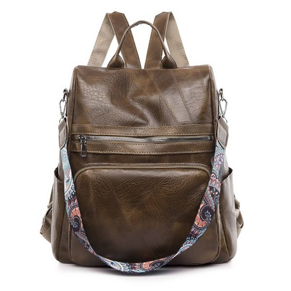 Polyurethane Women Waterproof Purse Travel Backpack - Image 2