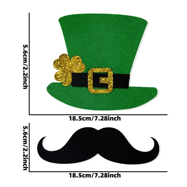Non-Woven Fabric Green Hat Set w/ Mustache - Image 9