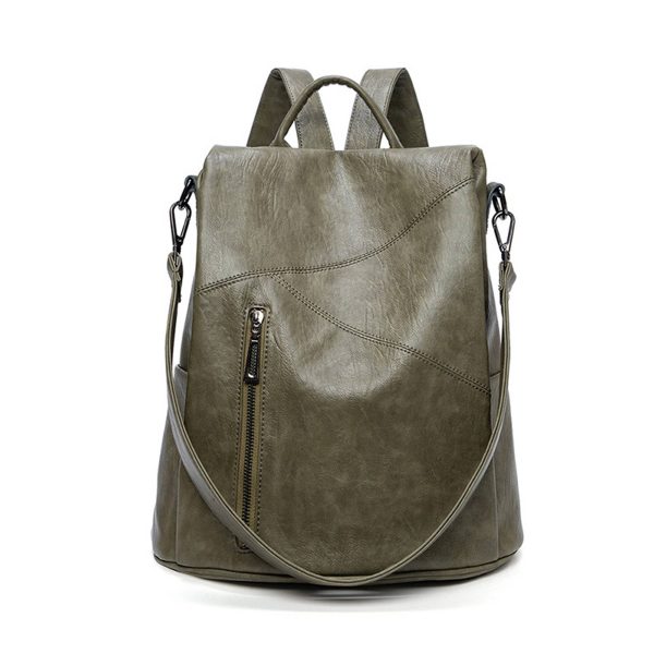 Polyurethane Women Purse Fashion Travel Shoulder Backpack - Image 4