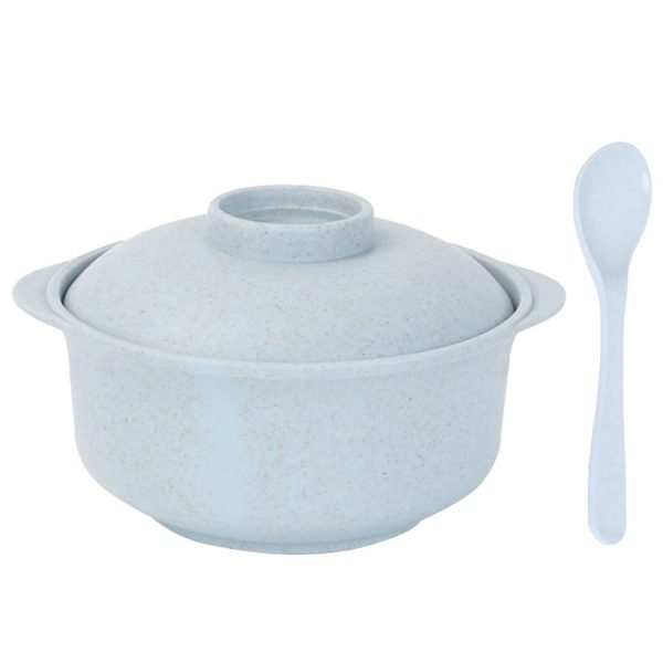3 Piece Wheat Straw Soup Bowl Utensil Set - Image 2