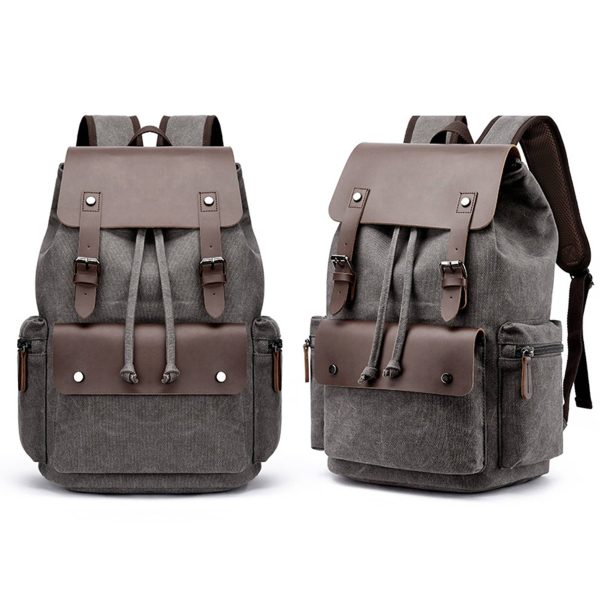 Men‘s Canvas Vintage travel Laptop Backpack - Image 9