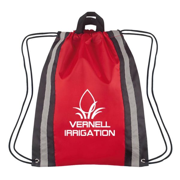 Small Nylon Reflective Sports Drawstring Backpack - Image 3