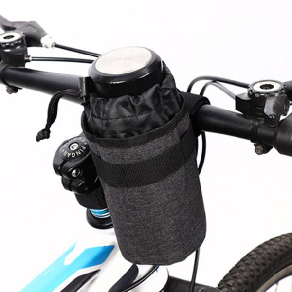 Polyester Drawstring Bike Water Bottle Insulated Bag - Image 5