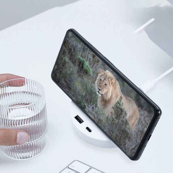 2 in 1 Bamboo Flip Wireless Charger Phone Stand - Image 4