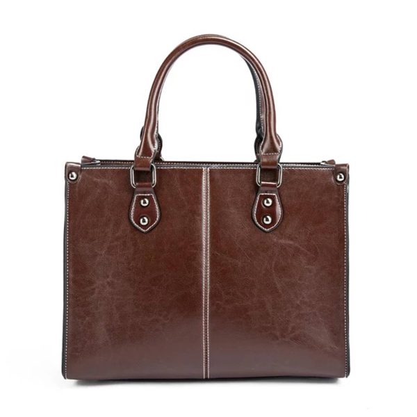 Vintage Vegan Leather Large Computer Laptop Messenger Bag - Image 3