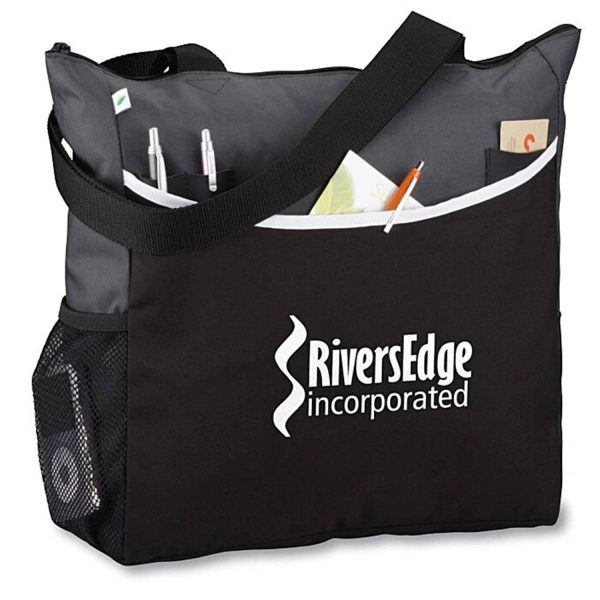 Polyester Grocery Two-Tone Tote Bag - Image 2