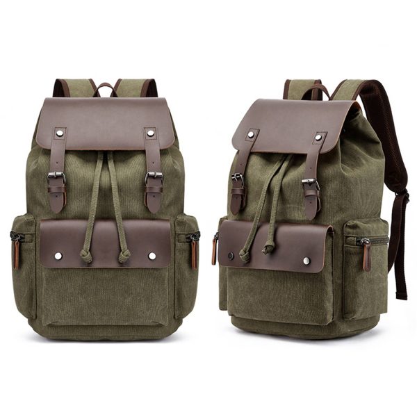 Men‘s Canvas Vintage travel Laptop Backpack - Image 3