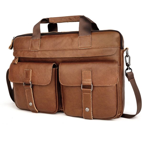 Vintage Leather Travel Messenger Office Crossbody Bag