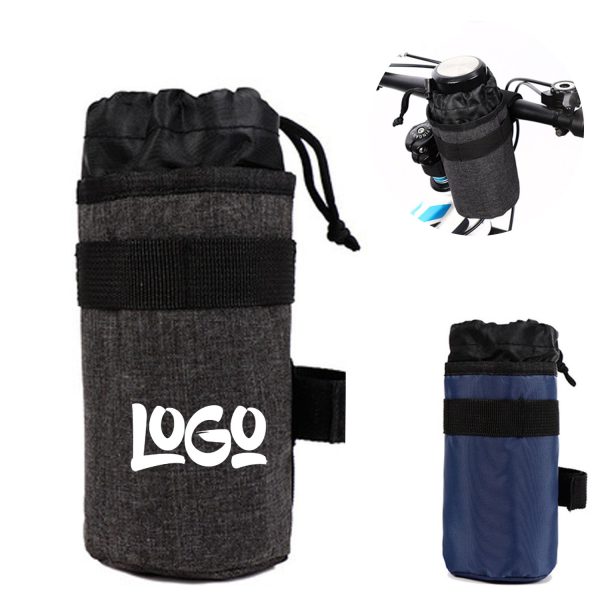 Polyester Drawstring Bike Water Bottle Insulated Bag