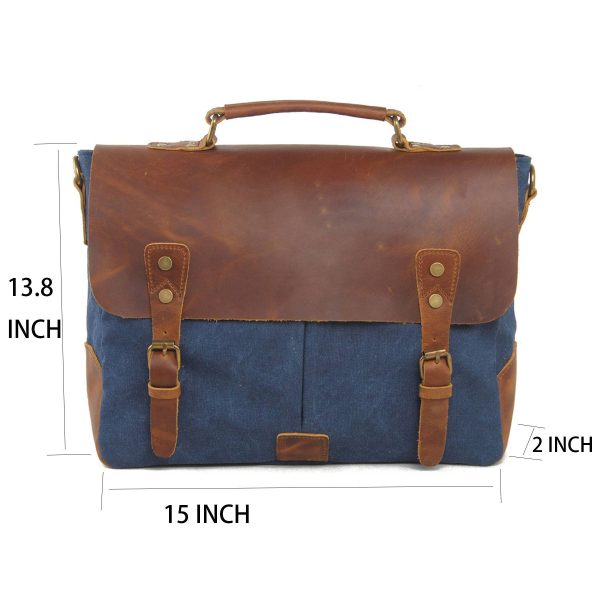 Canvas with leather Messenger bag - Image 7