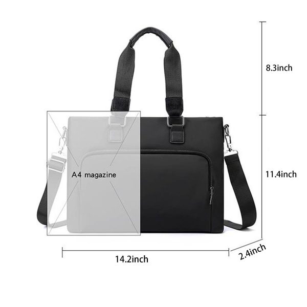 Polyurethane Business Waterproof Laptop Cross-body Bag - Image 4