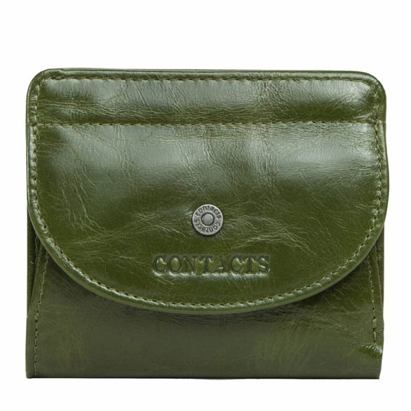 Leather Slim Bifold Purse Card Holder Wallets Women - Image 3