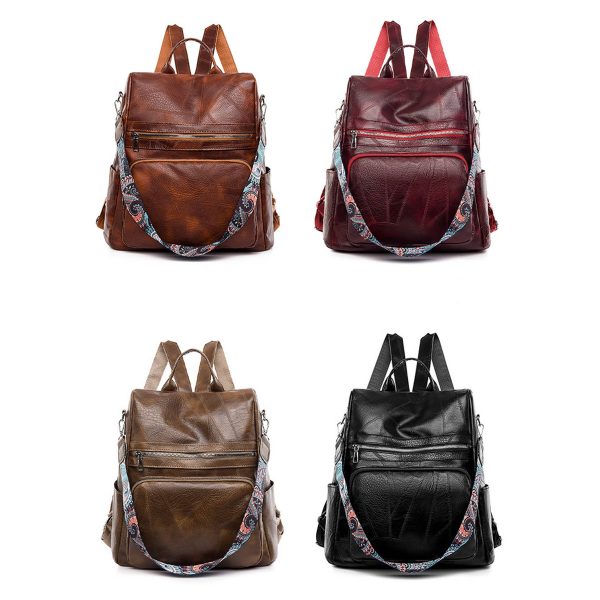 Polyurethane Women Waterproof Purse Travel Backpack - Image 7