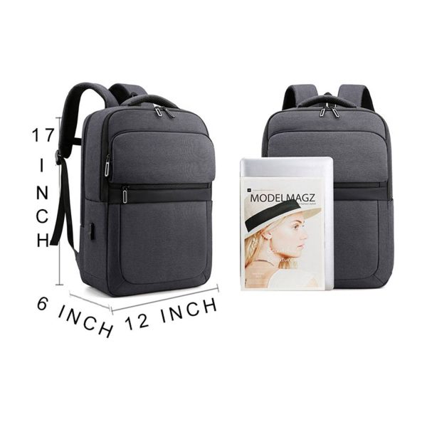 Oxford Travel Backpack With Usb Charging Port - Image 4