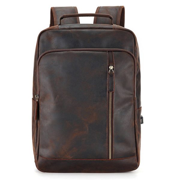 Men's Vintage Genuine Leather Laptop Backpack