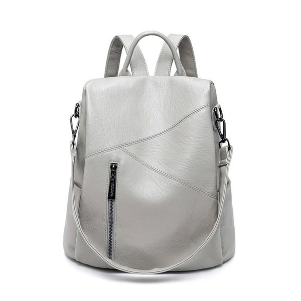 Polyurethane Women Purse Fashion Travel Shoulder Backpack - Image 3