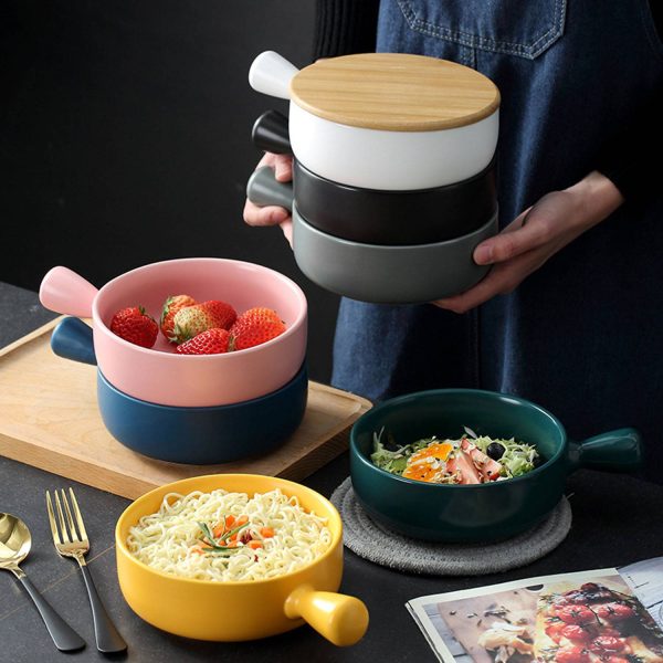 20oz Ceramic Soup Bowls w/ Handle - Image 8