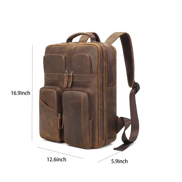 Large Genuine Leather Backpack for Men - Image 3