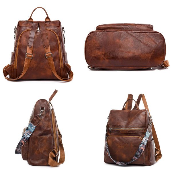 Polyurethane Women Waterproof Purse Travel Backpack - Image 8