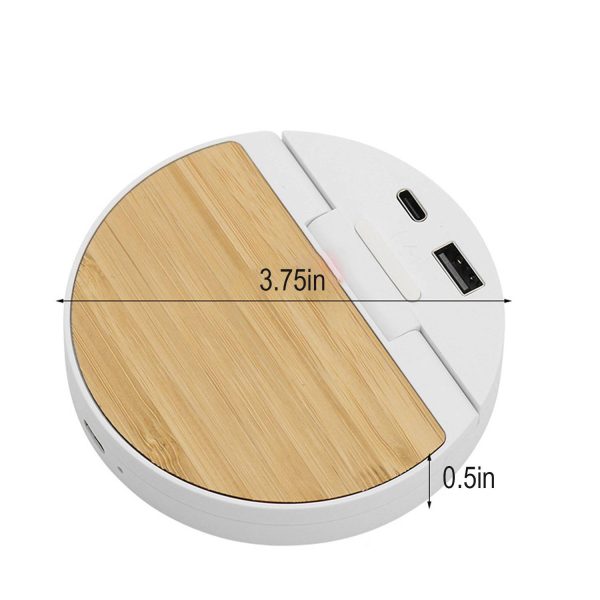 2 in 1 Bamboo Flip Wireless Charger Phone Stand - Image 3