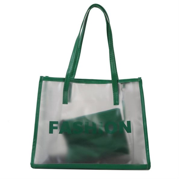 Jelly PVC Tote Bag One Shoulder Large Handbag - Image 2