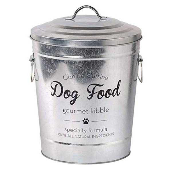 1Gallon Reusable Galvanized Pet Food Bin w/ Lid