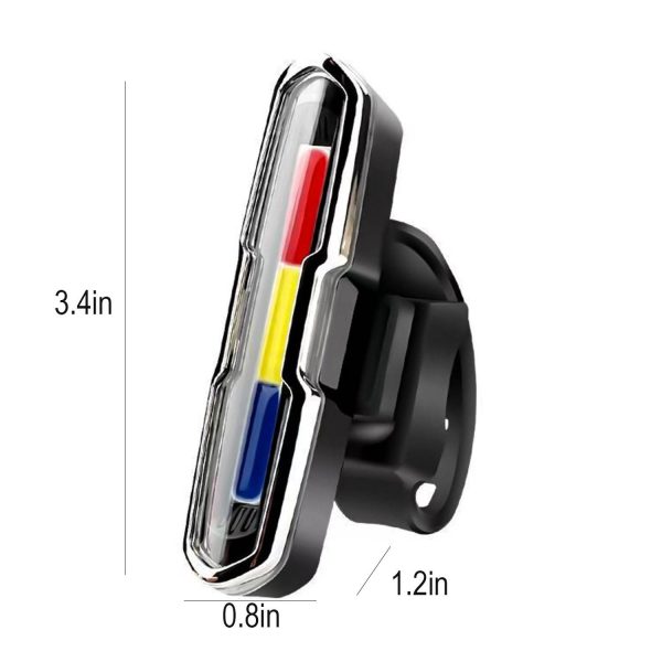 Rechargeable Waterproof Three Color Bike Tail Light - Image 3