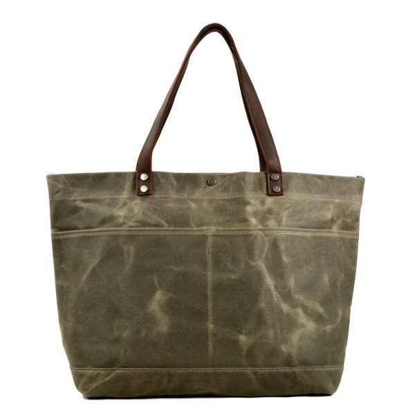 Waxed Canvas Travel Tote Bag
