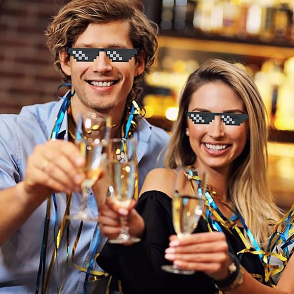 Creative Funny Square Mosaic Pixel Sunglasses - Image 7