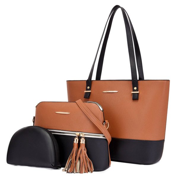 PU Fashion Wallet Tote Bag Shoulder Top Handle Satchel - Image 2