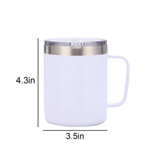 10oz Stainless Steel Insulated Travel Mug with Handle - Image 2