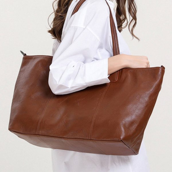 Soft Genuine Leather Top-handle Purse for Women - Image 2