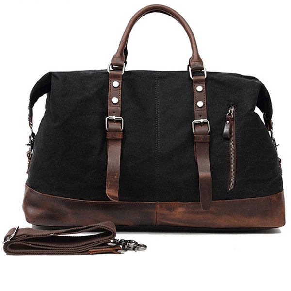 Canvas Waxed Vintage Wear resistant Storage Duffel Bag - Image 3