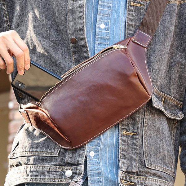Genuine Leather Sling Bag for Men - Image 4