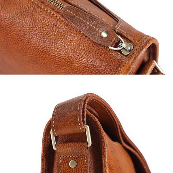 Premium Leather Messenger Tote Bag for Men - Image 4