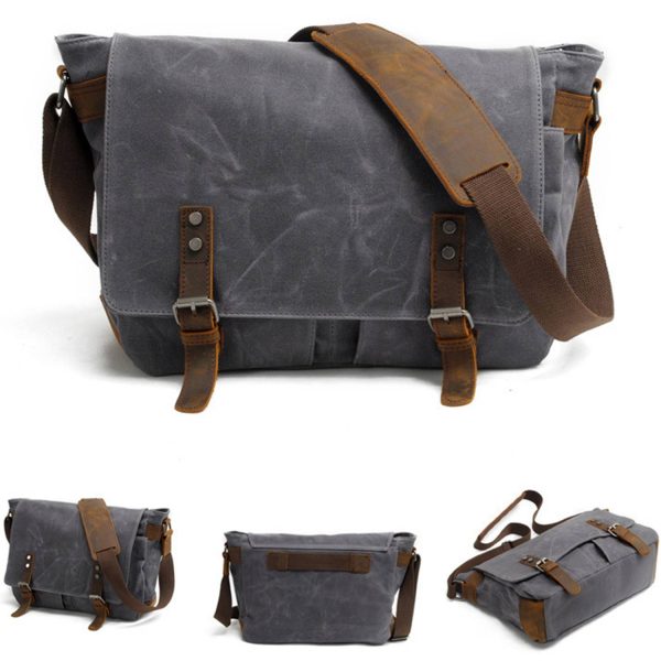 Casual canvas men's cross-body bag - Image 3