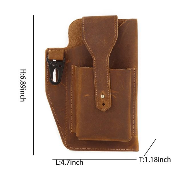 PU Leather Phone Pouch Holster for Men Belt - Image 5