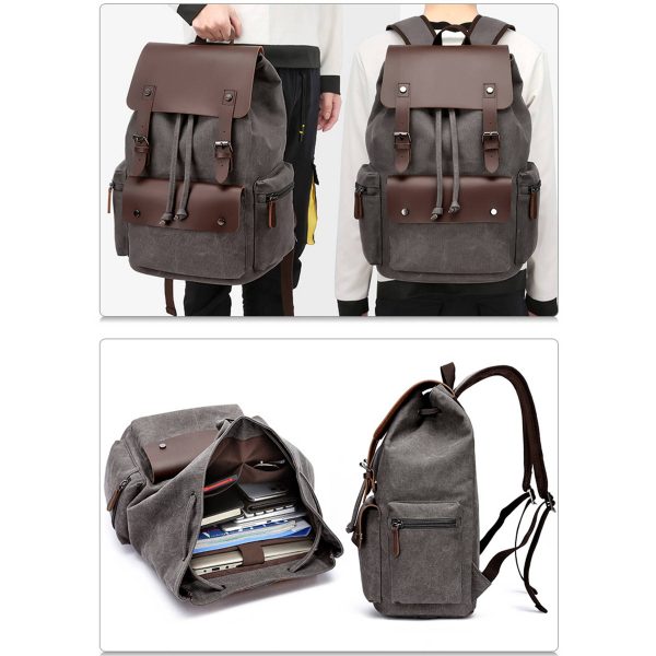Men‘s Canvas Vintage travel Laptop Backpack - Image 10