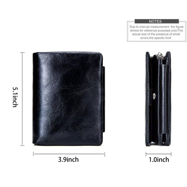 Genuine Leather Waterproof Large capacity three fold wallet - Image 6