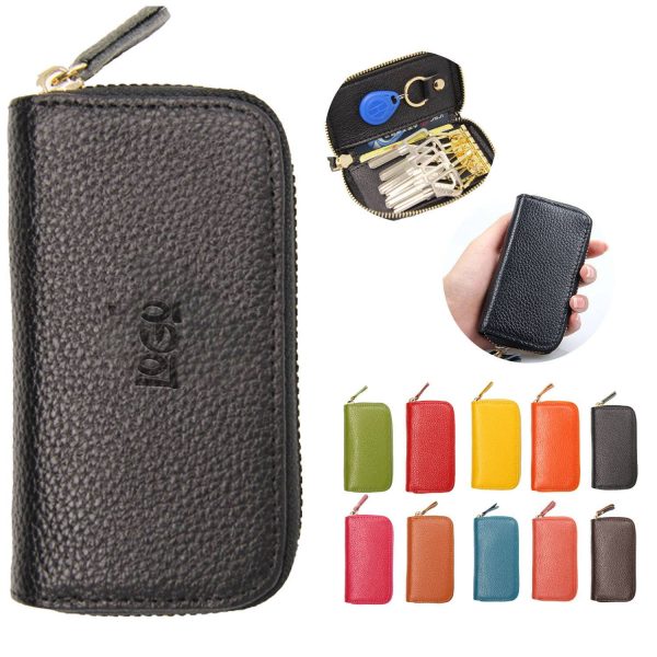 Genuine Leather Zipper Multifunction Key Bag