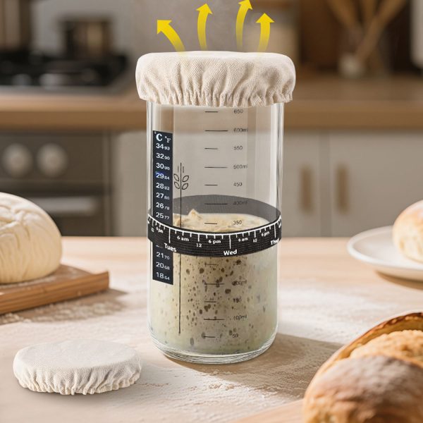 24oz Sealed Sourdough Fermentation Glass Jar - Image 4