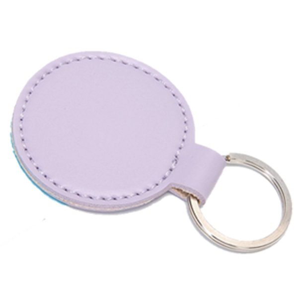 PU Leather Round Shape Keychain - Image 6
