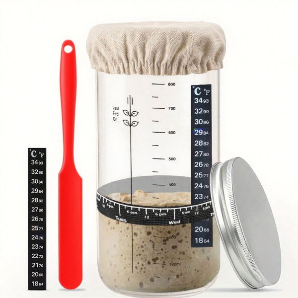 24oz Sealed Sourdough Fermentation Glass Jar - Image 2
