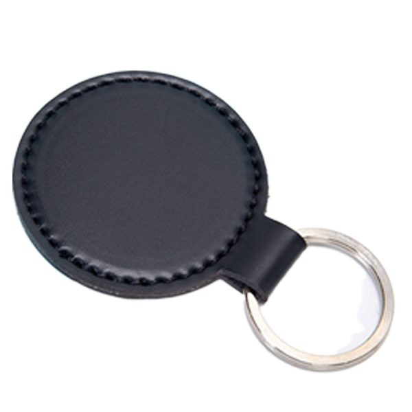 PU Leather Round Shape Keychain - Image 4